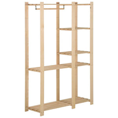 vidaXL Clothes Rack | Natural pinewood | Solid pinewood | 110 x 38 x 170 cm 2