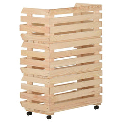 vidaXL Vegetable Trolley 57x30x80 cm Solid Pinewood 4