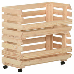 Vegetable Trolley Solid Pinewood 57 x 30 x 80 cm