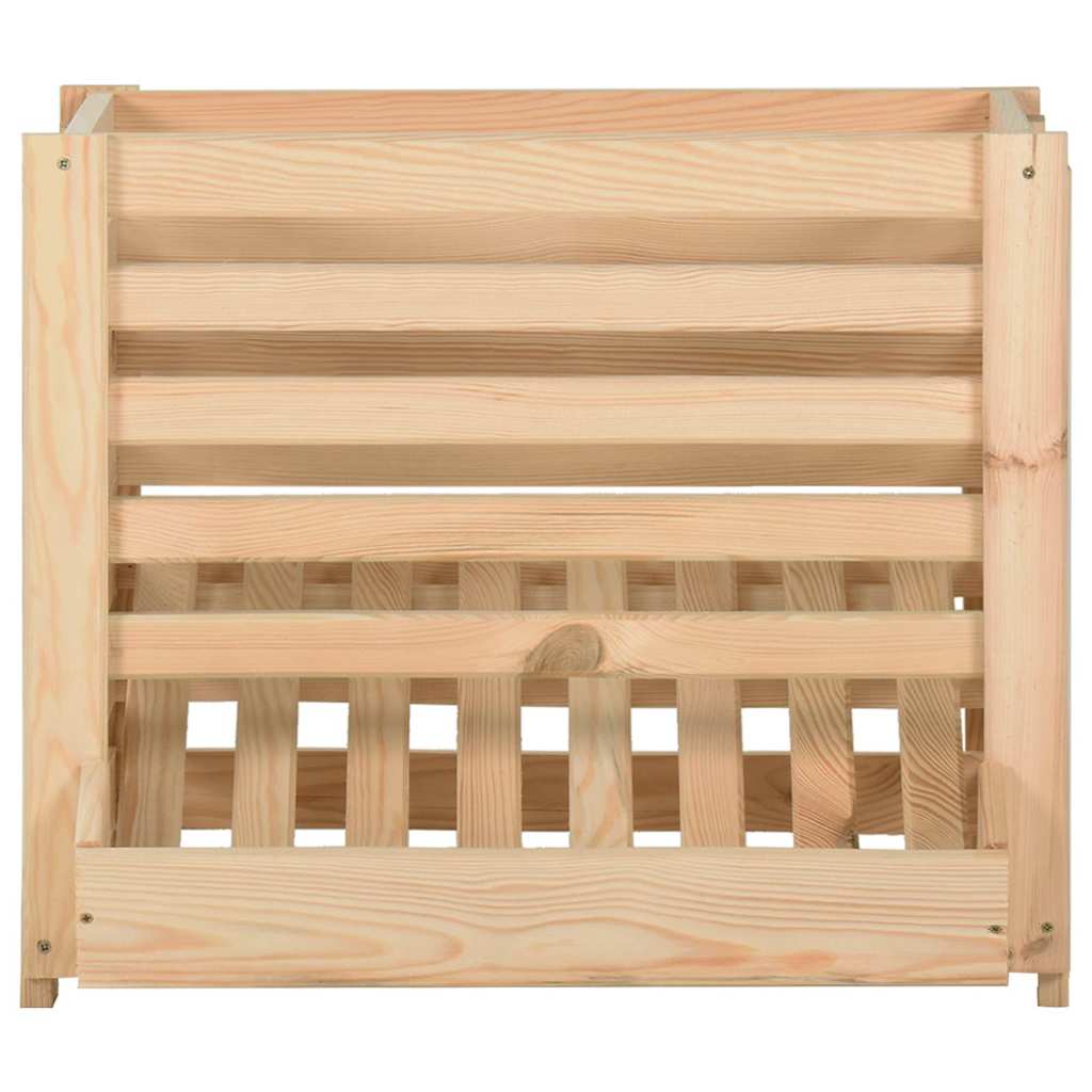 vidaXL Potato Box | Natural Wood | Solid Pinewood | Medium | Stackable 3