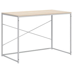 Computer Desk 110x60x70 cm Engineered Wood White and oak