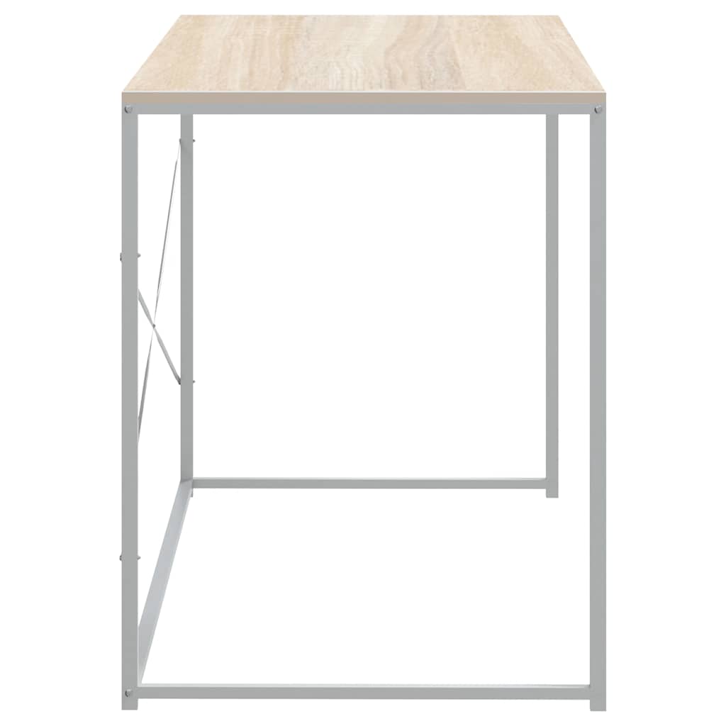 Computer Desk 110x60x70 cm Engineered Wood White and oak