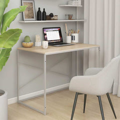 Computer Desk 110x60x70 cm Engineered Wood White and oak