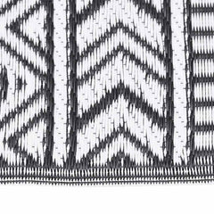 vidaXL Outdoor Rug | Black | Polypropylene | Large | Decorative Inlays 3