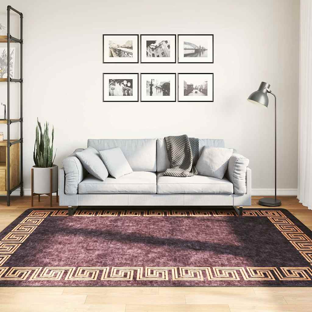 Rug Washable and Gold Black 160 x 230 cm