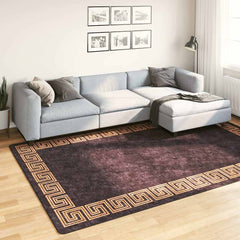 Rug Washable and Gold Black 190 x 300 cm