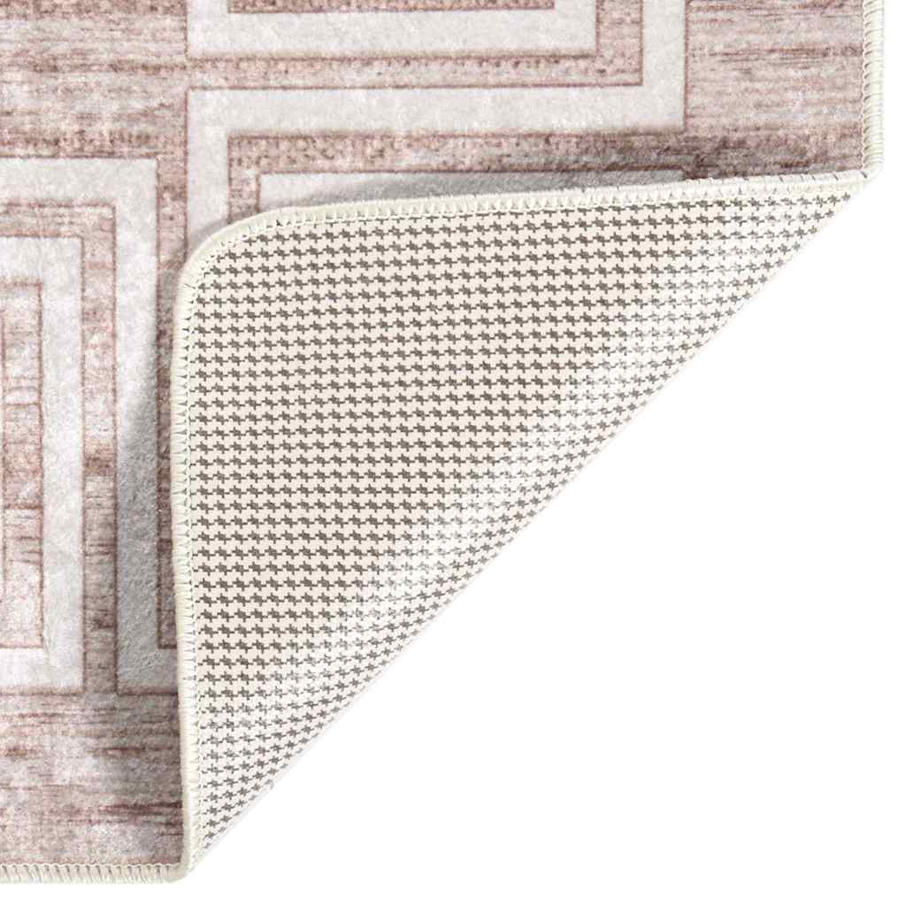 Rug Runner MARSA Polyester and PVC Beige and Gold 160 x 230 cm