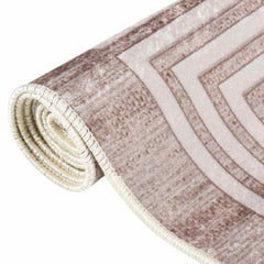 Rug Runner MARSA Polyester and PVC Beige and Gold 160 x 230 cm