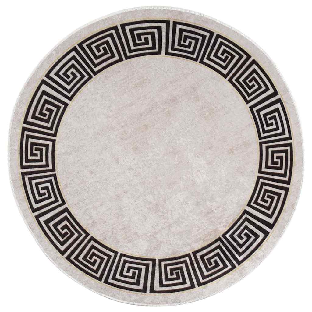 vidaXL Rug | Light Beige | Polyester | Diameter 120 cm | Area Rug | Circular 2