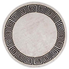 vidaXL Rug | Light Beige | Polyester | Diameter 120 cm | Area Rug | Circular 2