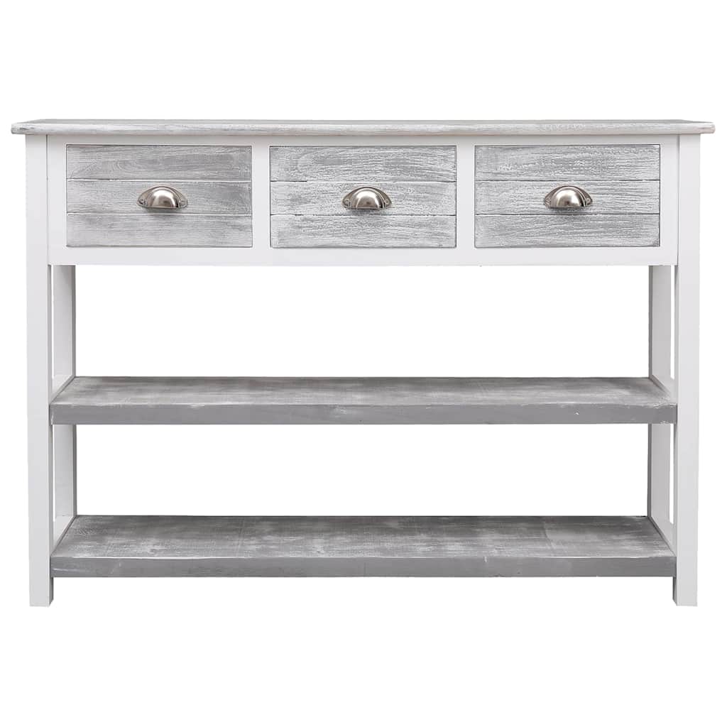 338543 vidaXL Sideboard Antique Grey 108x30x76 cm Solid Paulownia Wood 2
