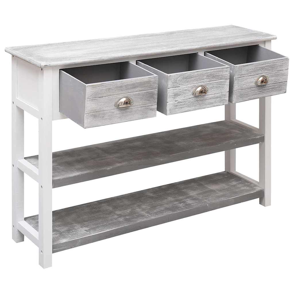338543 vidaXL Sideboard Antique Grey 108x30x76 cm Solid Paulownia Wood 4