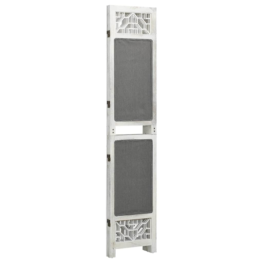 vidaXL 3-Panel Room Divider Grey 105x165 cm Fabric 3