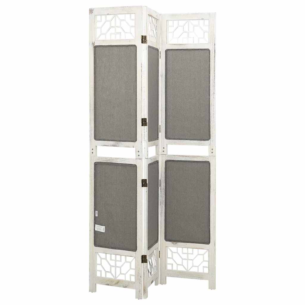 vidaXL 3-Panel Room Divider Grey 105x165 cm Fabric 4