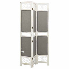 vidaXL 3-Panel Room Divider Grey 105x165 cm Fabric 4