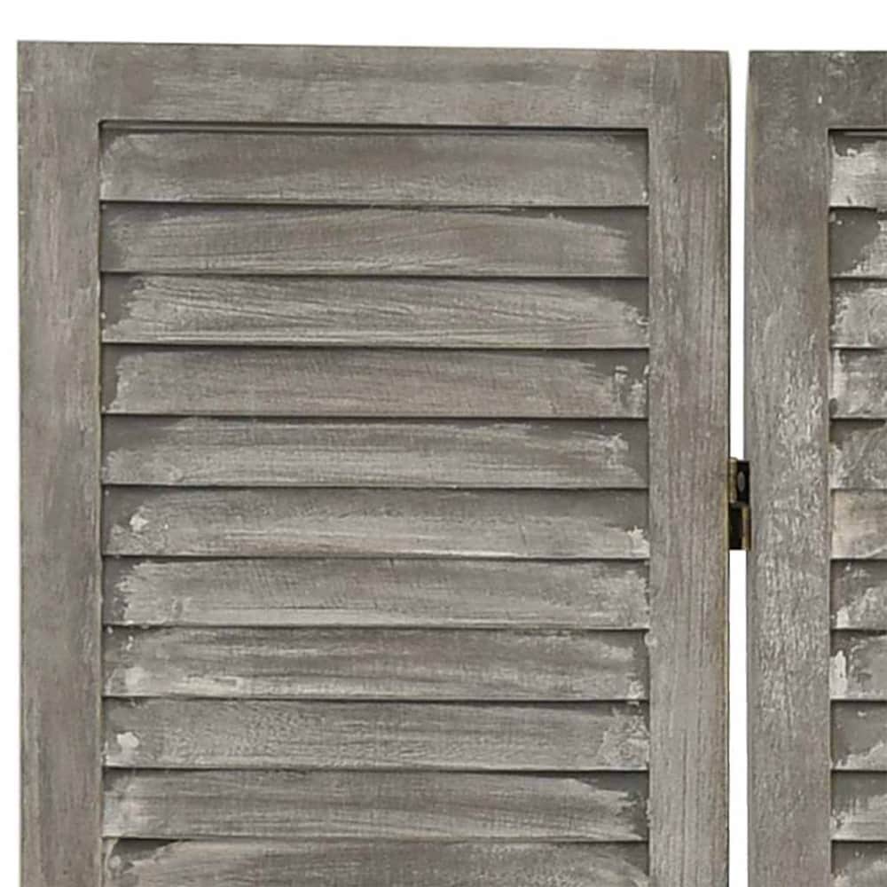 vidaXL 6-Panel Room Divider Grey 214x166 cm Solid Wood 4