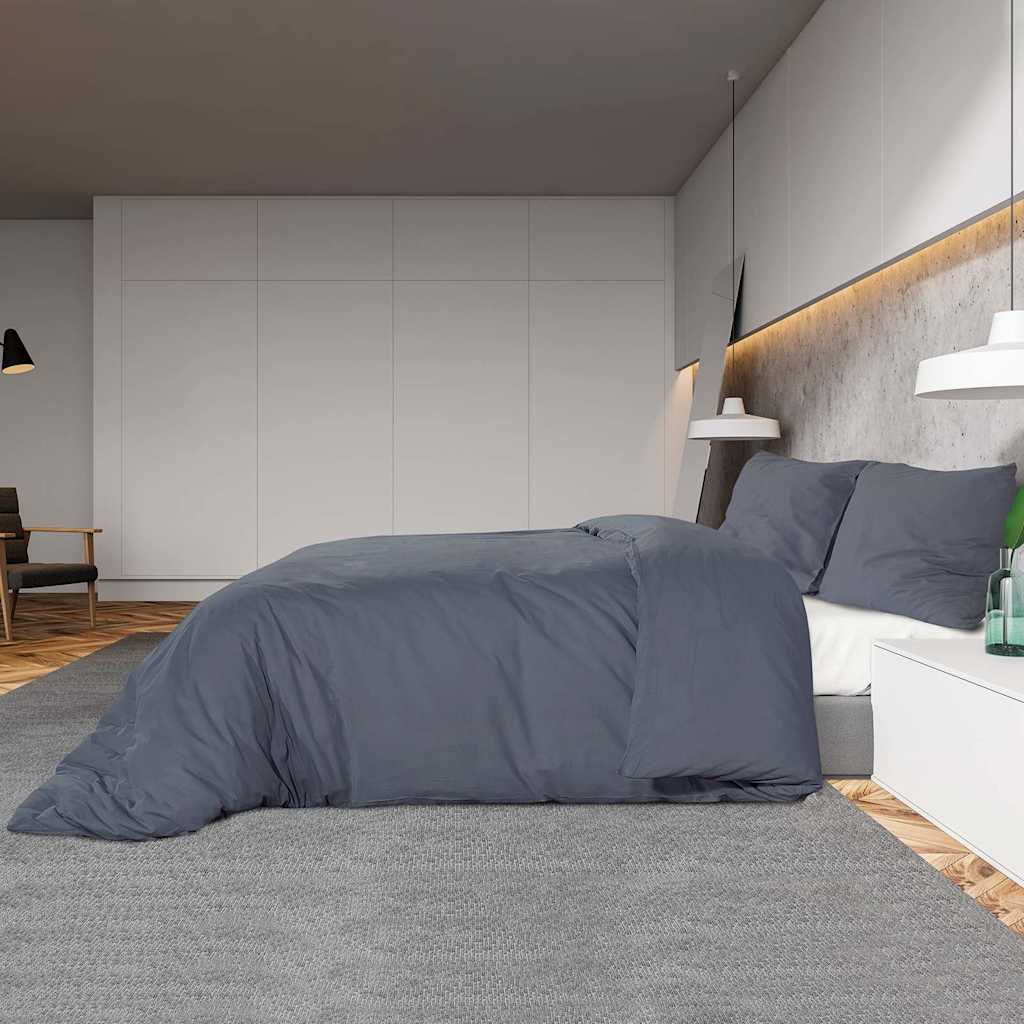 vidaXL Duvet Cover Set Anthracite 135x200 cm Light-weight Microfiber 4