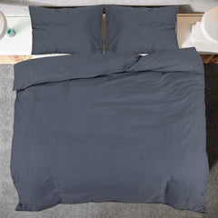 vidaXL Duvet Cover Set Anthracite 135x200 cm Light-weight Microfiber 5