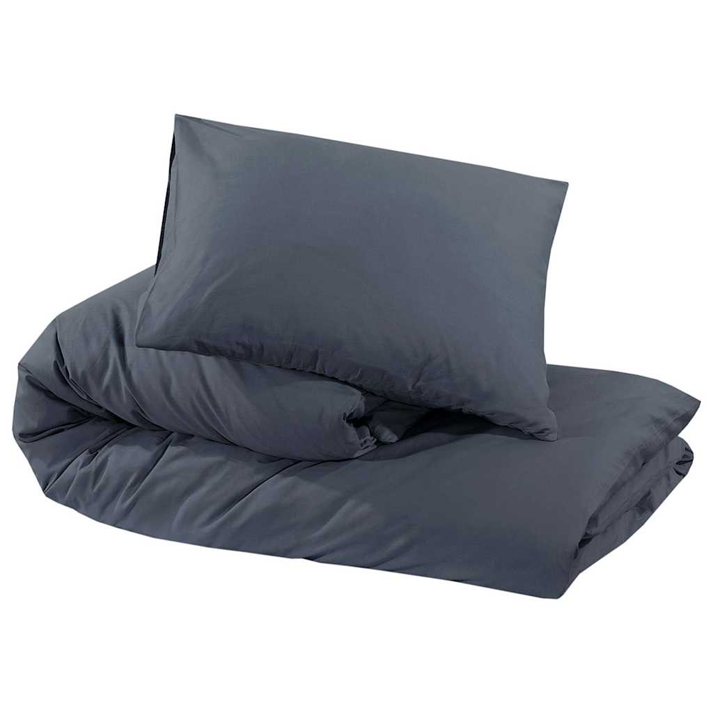 vidaXL Duvet Cover Set Anthracite 135x200 cm Light-weight Microfiber 6