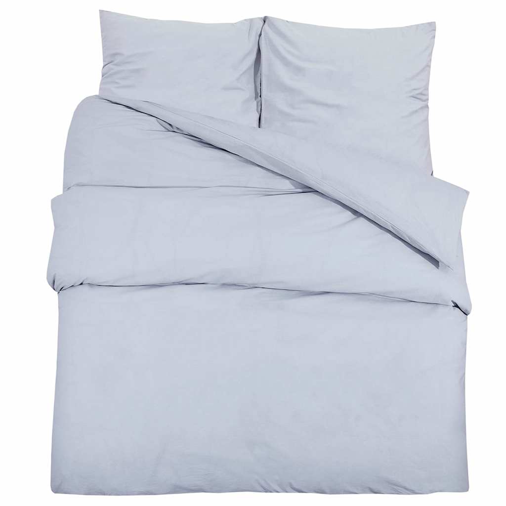 vidaXL Duvet Cover Set Grey 240x220 cm Cotton 2