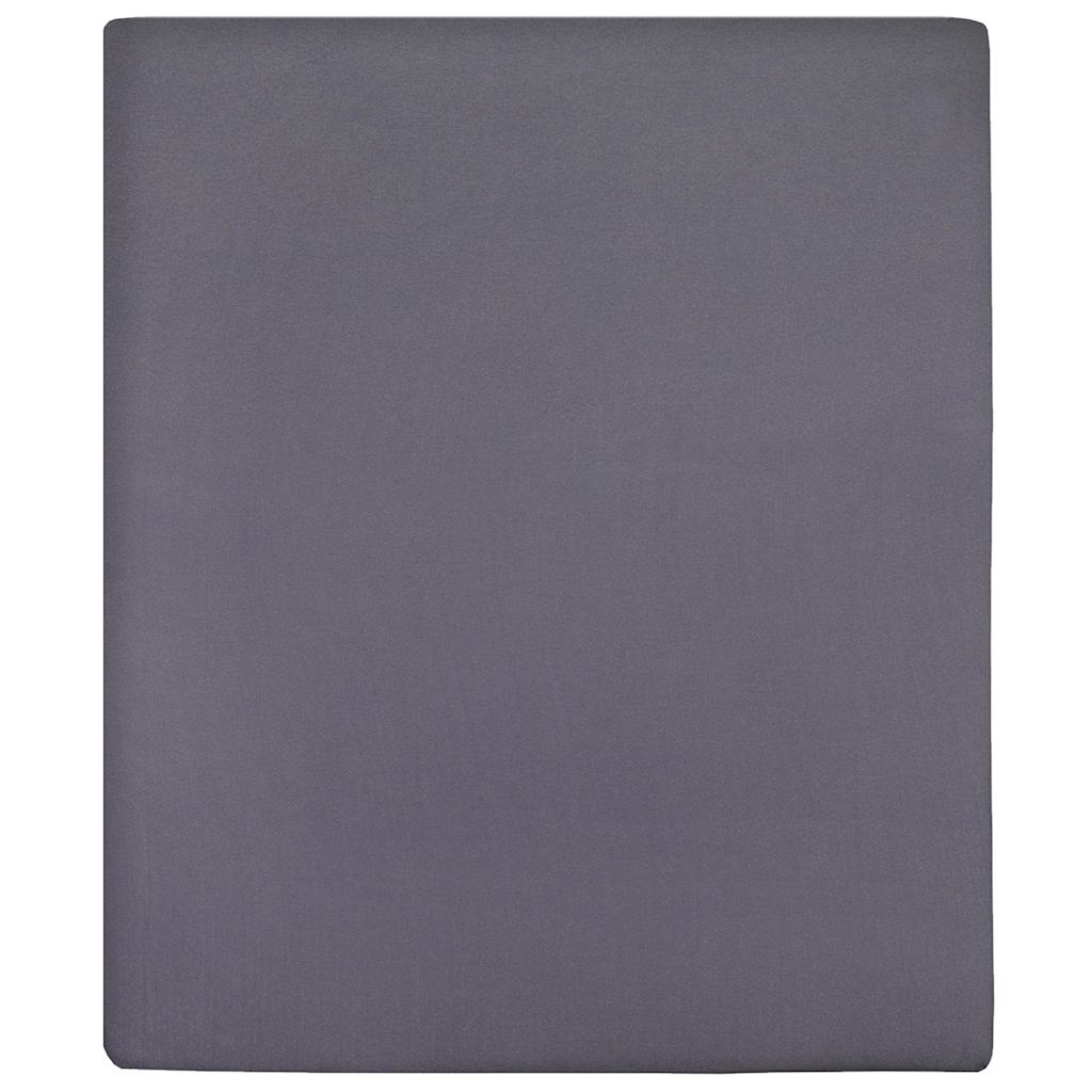 vidaXL Jersey Fitted Sheets 2 pcs Anthracite 180x200 cm Cotton 2