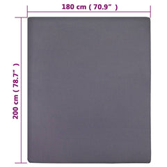 vidaXL Jersey Fitted Sheets 2 pcs Anthracite 180x200 cm Cotton 5