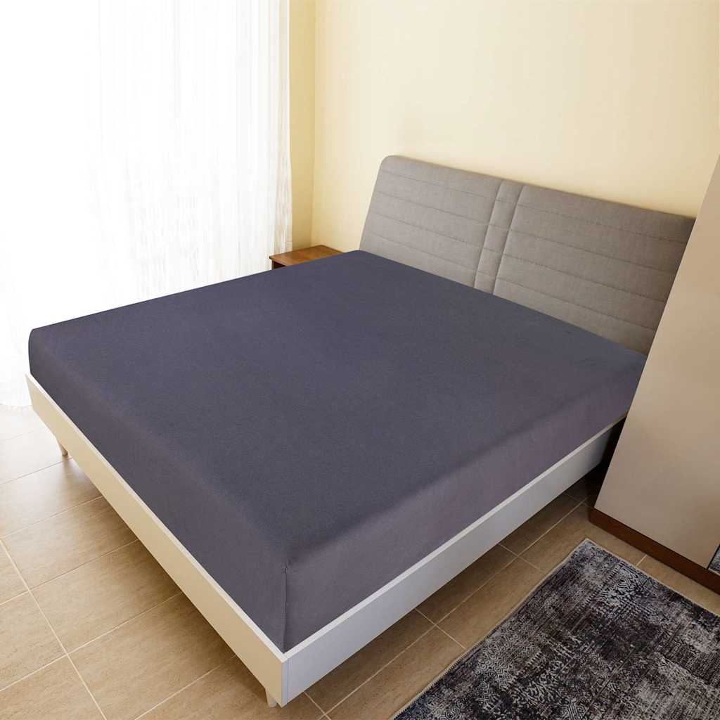 vidaXL Jersey Fitted Sheets 2 pcs Anthracite 180x200 cm Cotton 1