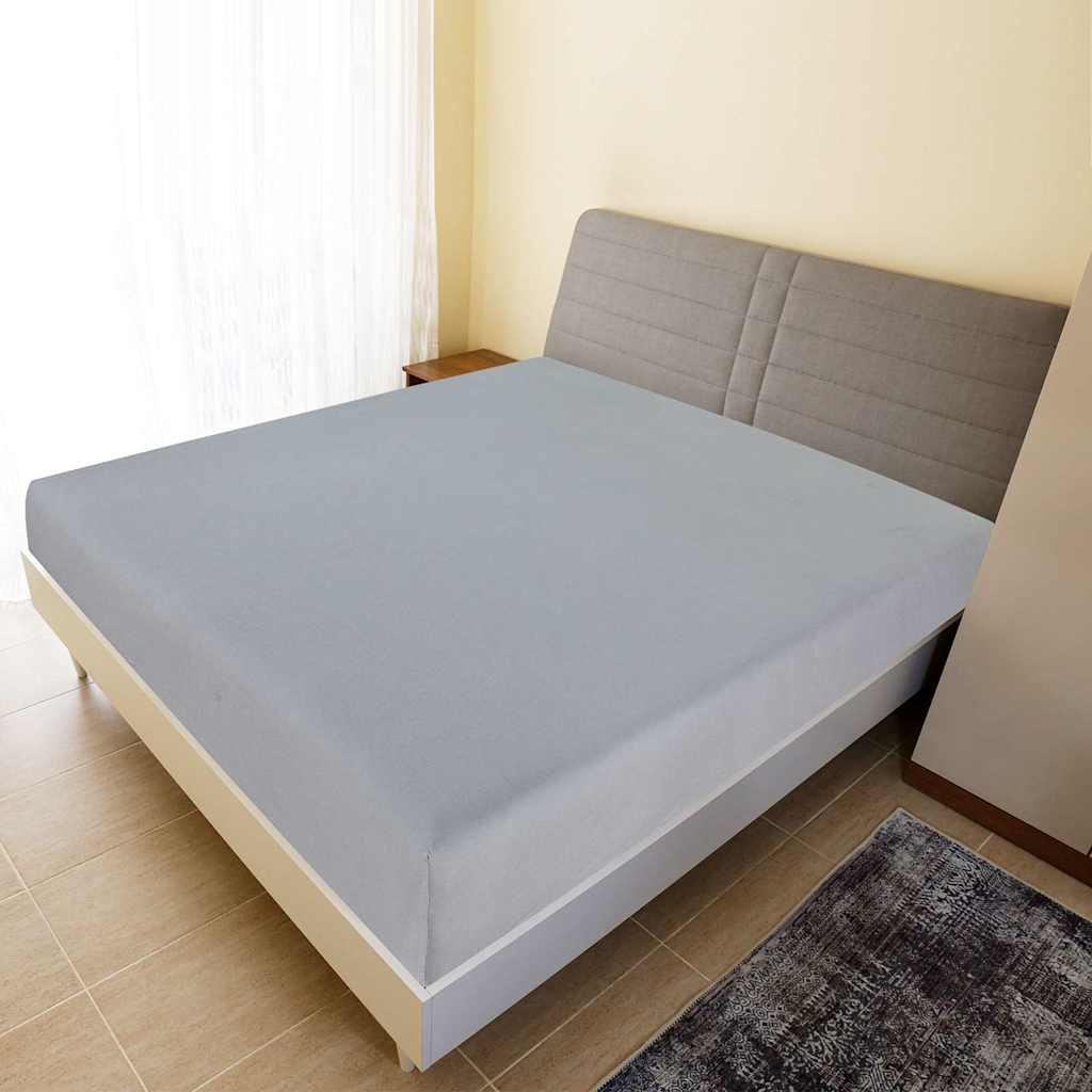 vidaXL Jersey Fitted Sheets 2 pcs Grey 180x200 cm Cotton 1