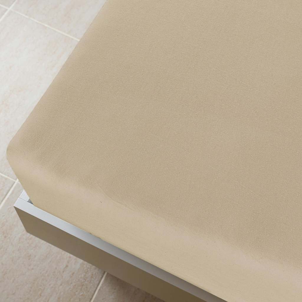 vidaXL Jersey Fitted Sheets 2 pcs Taupe 180x200 cm Cotton 3