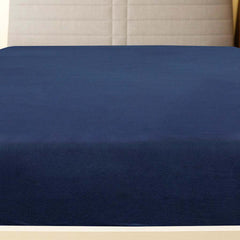 vidaXL Jersey Fitted Sheets 2 pcs Navy Blue 180x200 cm Cotton 2