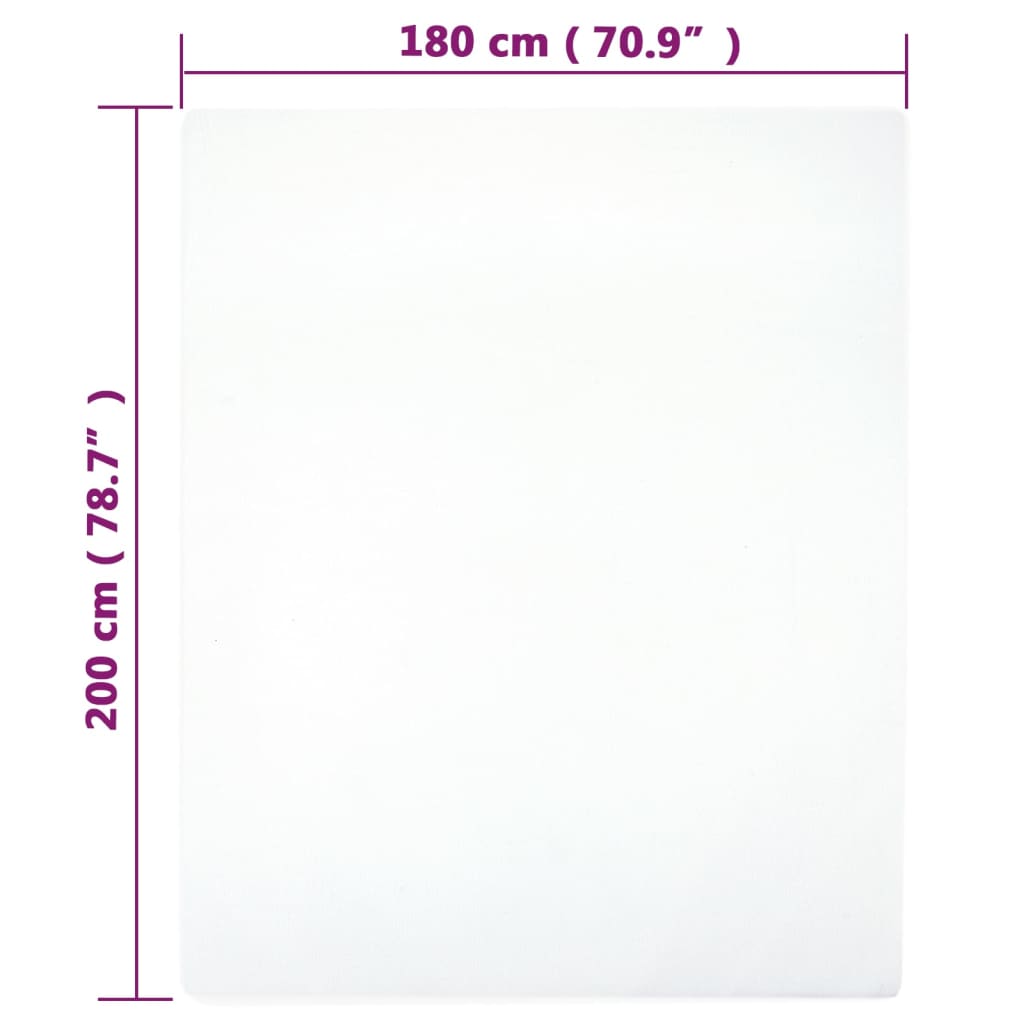 vidaXL Jersey Fitted Sheets 2 pcs White 180x200 cm Cotton 4
