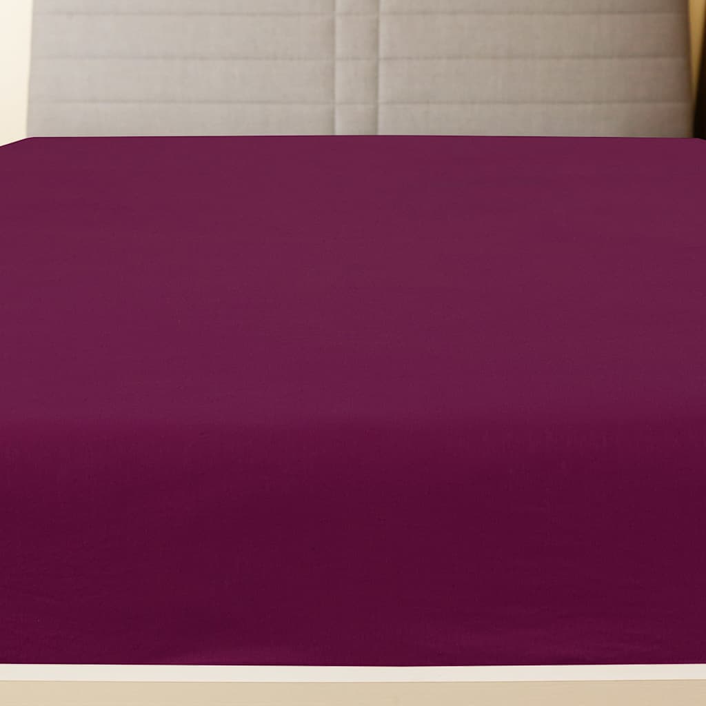 vidaXL Jersey Fitted Sheets 2 pcs Bordeaux 180x200 cm Cotton 3