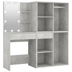 vidaXL LED Dressing Table with 2 Cabinets Concrete Grey Engineered Wood 2