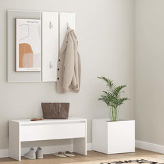 Hallway Furniture Set Engineered Wood White