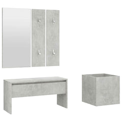 Hallway Furniture Set Engineered Wood Concrete grey