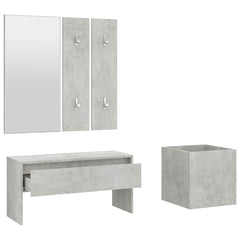 Hallway Furniture Set Engineered Wood Concrete grey