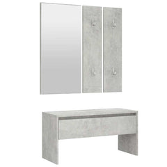Hallway Furniture Set Engineered Wood Concrete grey
