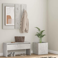 Hallway Furniture Set Engineered Wood Concrete grey