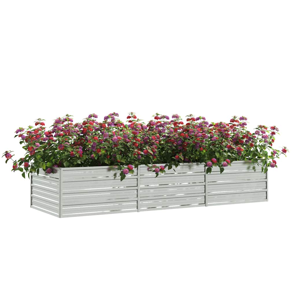 vidaXL Garden Raised Bed | Silver | Galvanized Steel | Large 3