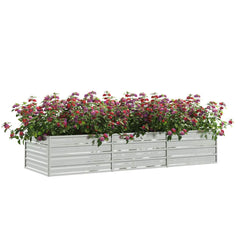 vidaXL Garden Raised Bed | Silver | Galvanized Steel | Large 3
