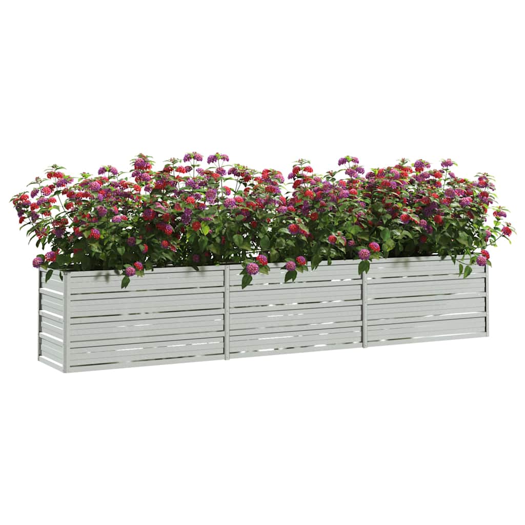 vidaXL Garden Raised Bed | Silver | Galvanised Steel | Large | Durable 3