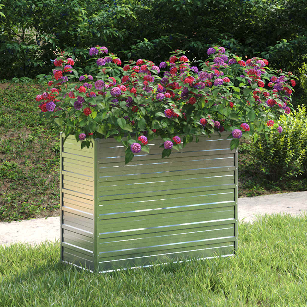 vidaXL Garden Raised Bed | Silver | Galvanized steel | 100 x 40 x 77 cm 1