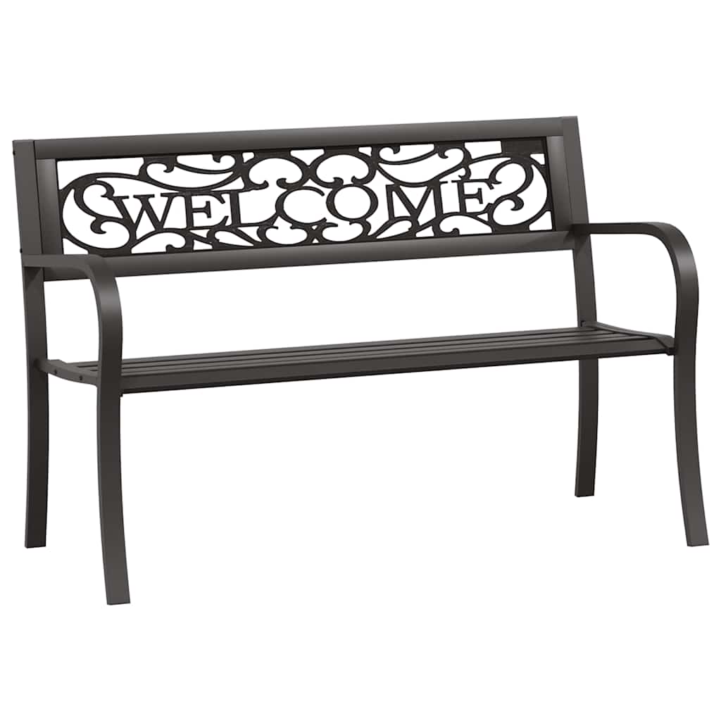 vidaXL Garden Bench 125 cm Steel Black 2