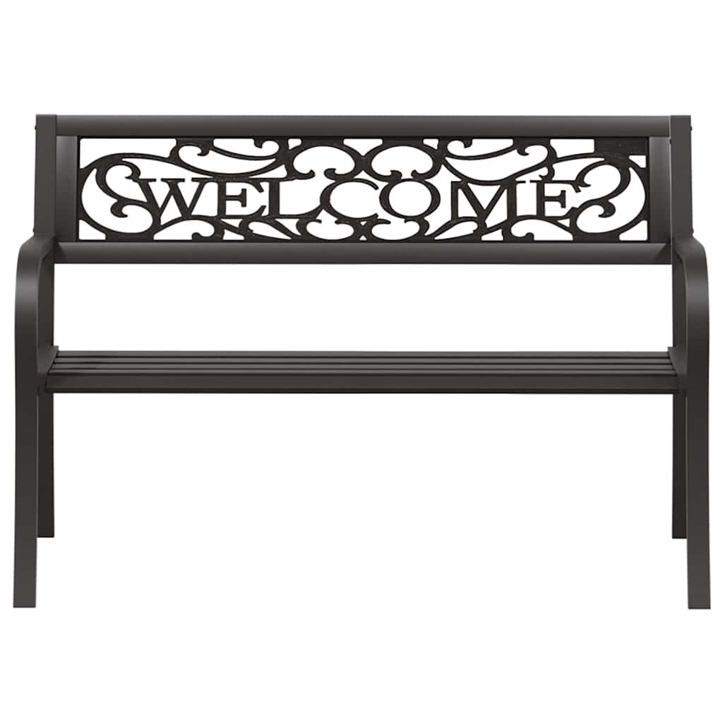 vidaXL Garden Bench 125 cm Steel Black 3