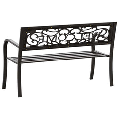 vidaXL Garden Bench 125 cm Steel Black 5