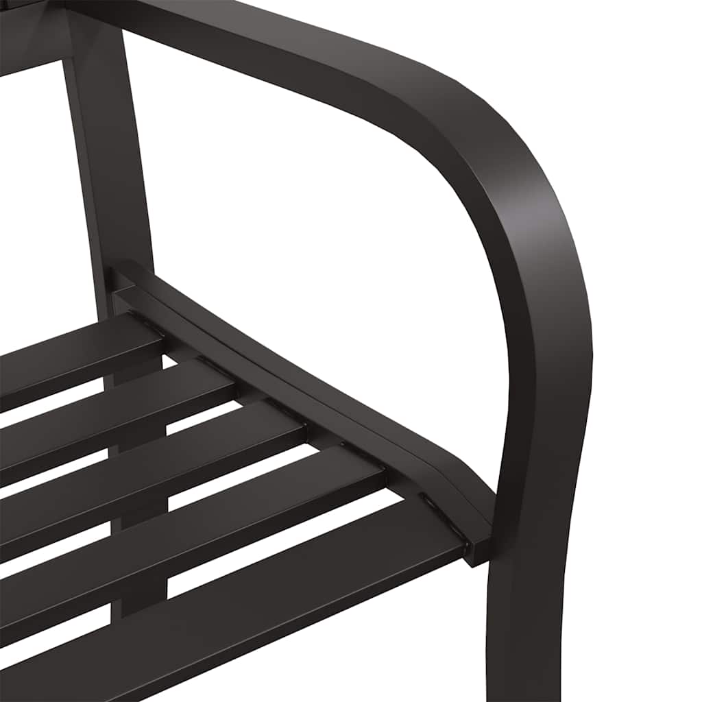 vidaXL Garden Bench 125 cm Steel Black 6