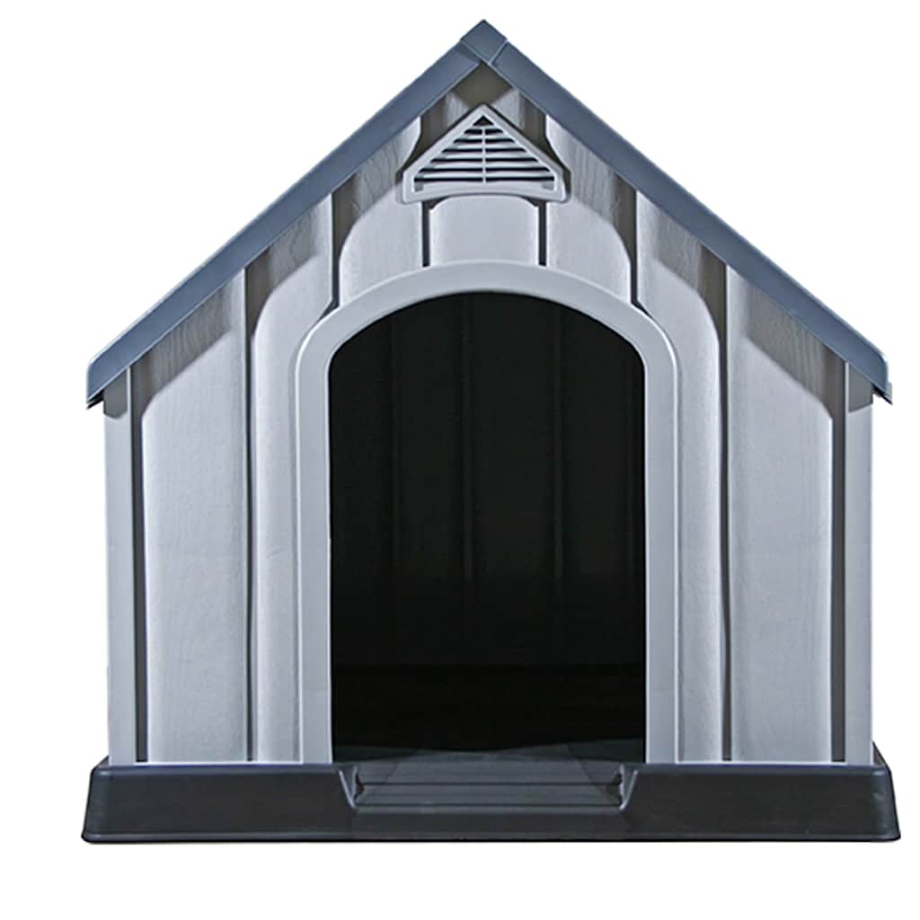 337894 vidaXL Dog House Grey 92x87x91 cm Plastic 4