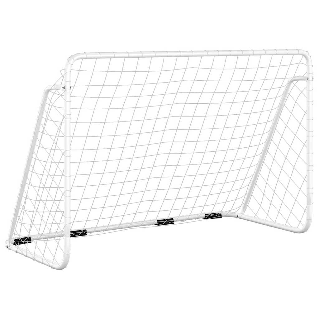 vidaXL Football Goal with Net White 180x90x120 cm Steel 2