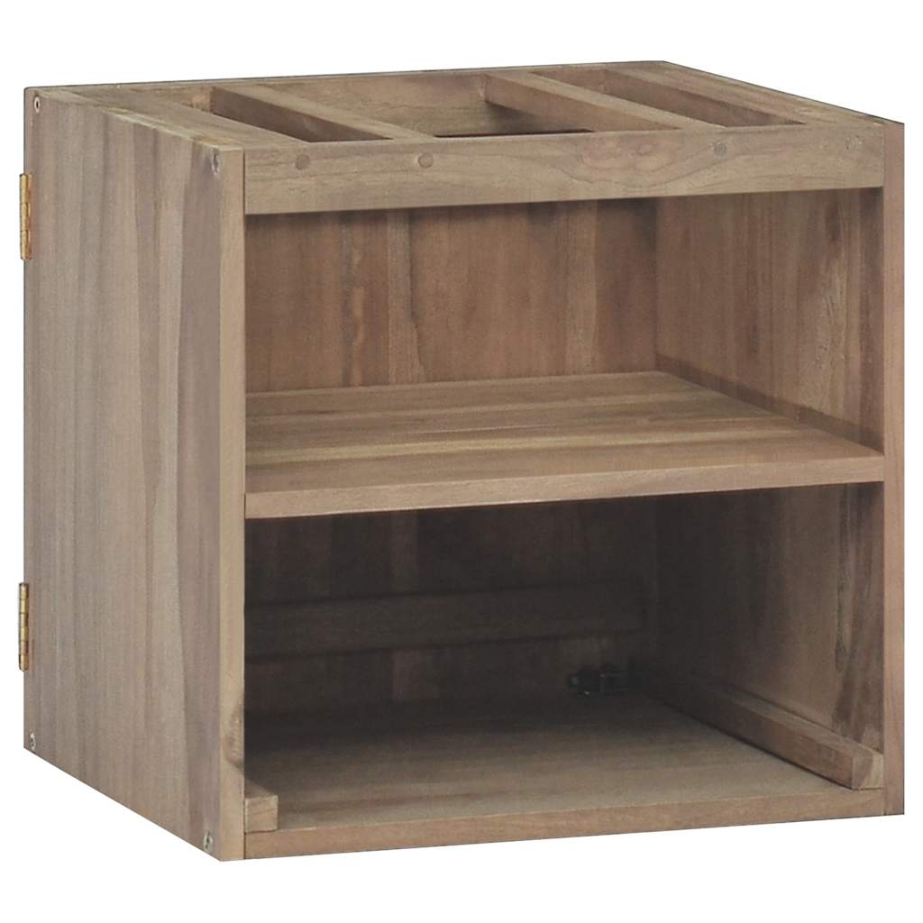 vidaXL Wall-mounted Bathroom Cabinet | Natural Teak | Solid teak wood | 45-59 cm 4