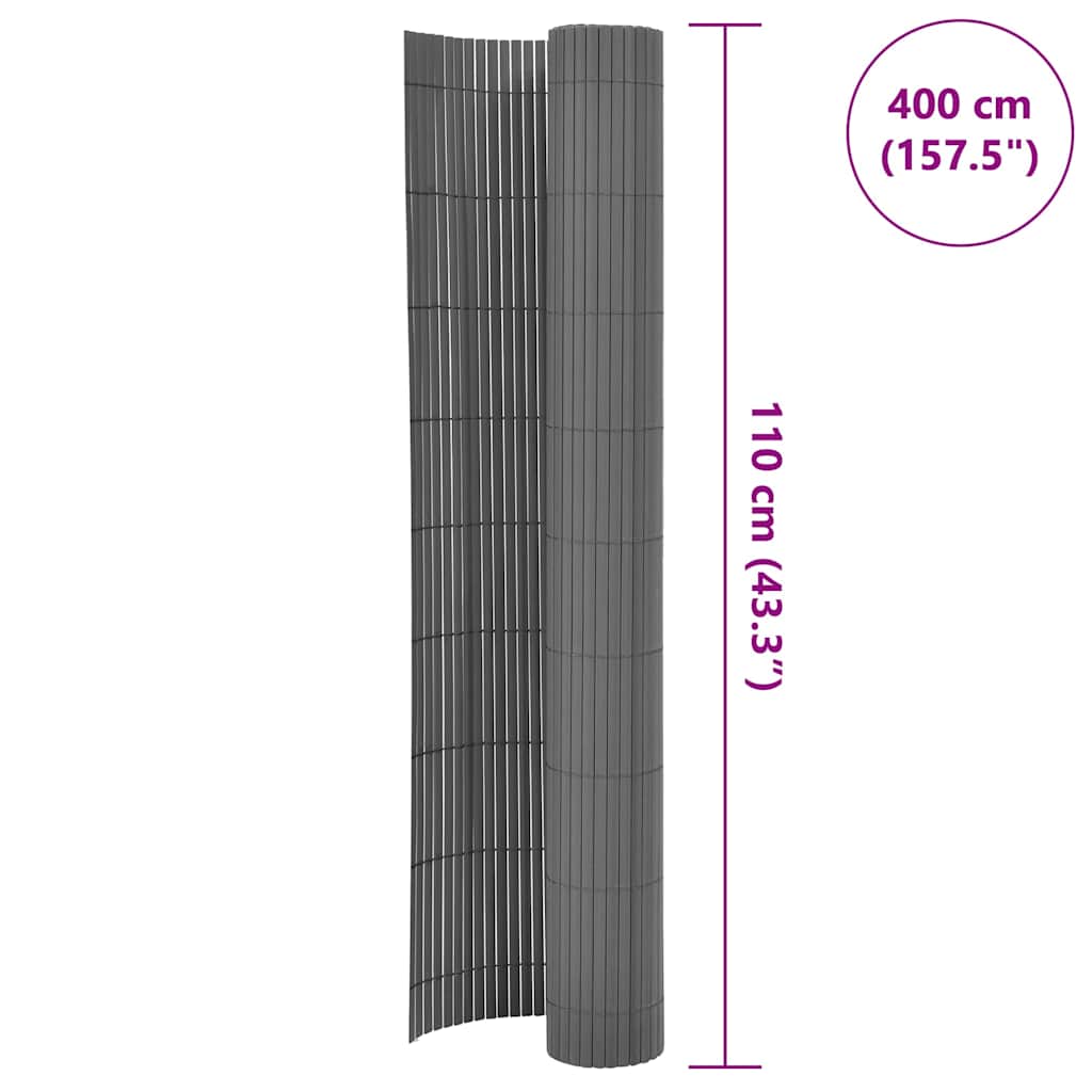 vidaXL Double-Sided Garden Fence 110x400 cm Grey 6